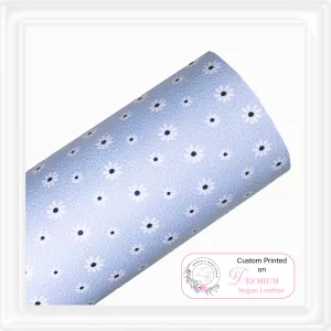 ⋅ Blue Daisy ⋅ Custom Printed Premium Vegan Faux Leather ⋅