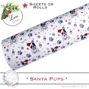 ⋅  Christmas Santa Pups ⋅ Luxe Vegan Faux Leather ⋅ Sheets or Rolls! ⋅