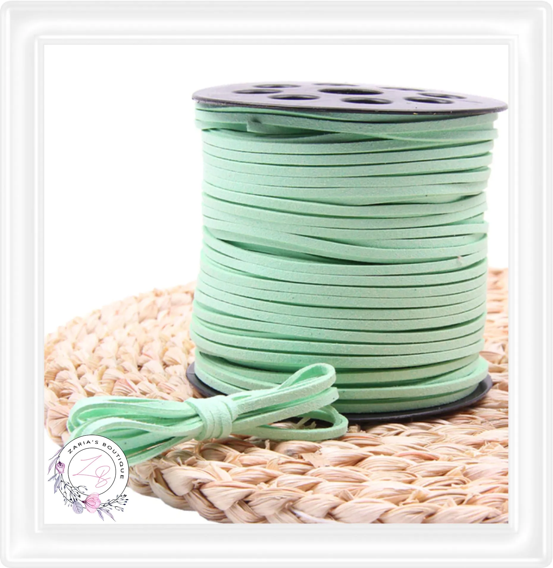 ⋅ Faux Suede Cord ⋅ 2.7mm ⋅ Light Mint Green ⋅ 5 Metres ⋅