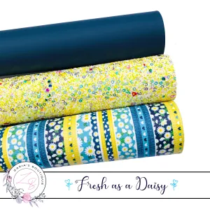 ⋅ Fresh As A Daisy ⋅ Blue & Yellow Floral ⋅ Luxe Grain Vegan Faux Leather ⋅