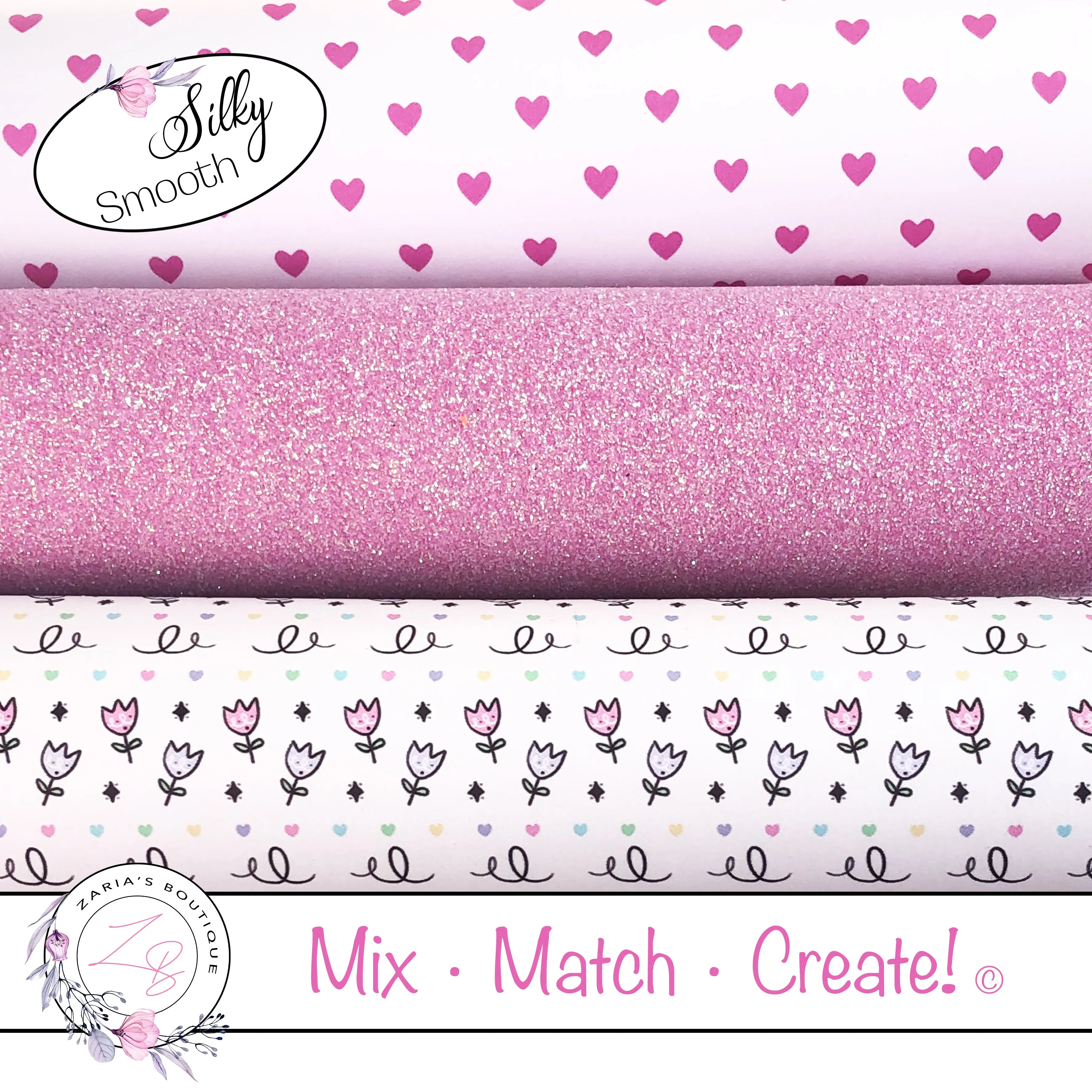 ⋅ Happy Tulips ⋅ Vegan Faux Leather ⋅ Mix Match Create ©