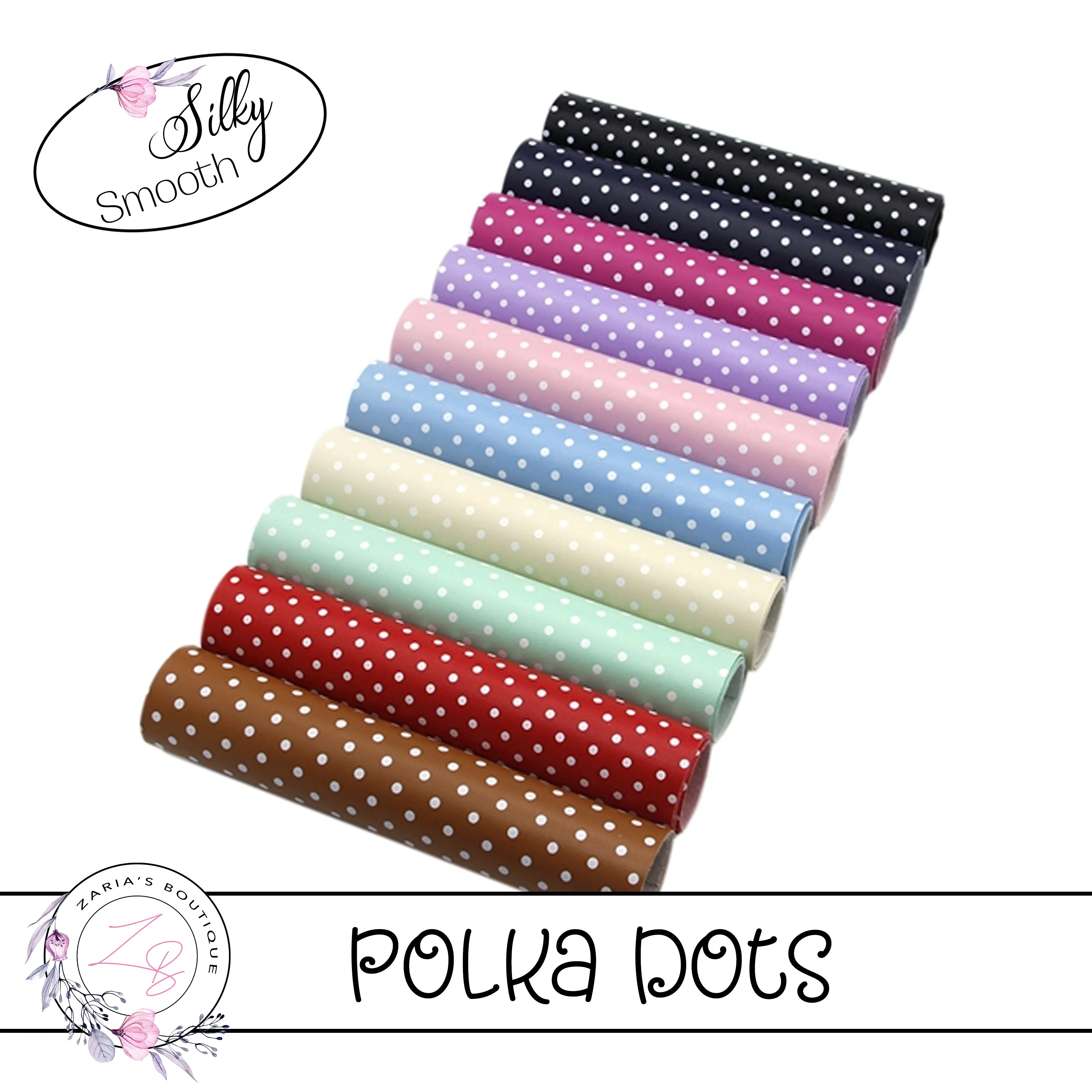 ⋅ Hot Pink & White Polka Dots ⋅ Smooth Vegan Faux Leather