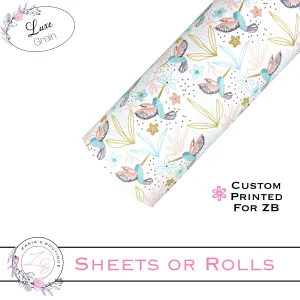 ⋅ Hummingbirds ⋅ Custom Luxe Vegan Faux Leather ⋅ Sheets or Rolls! ⋅