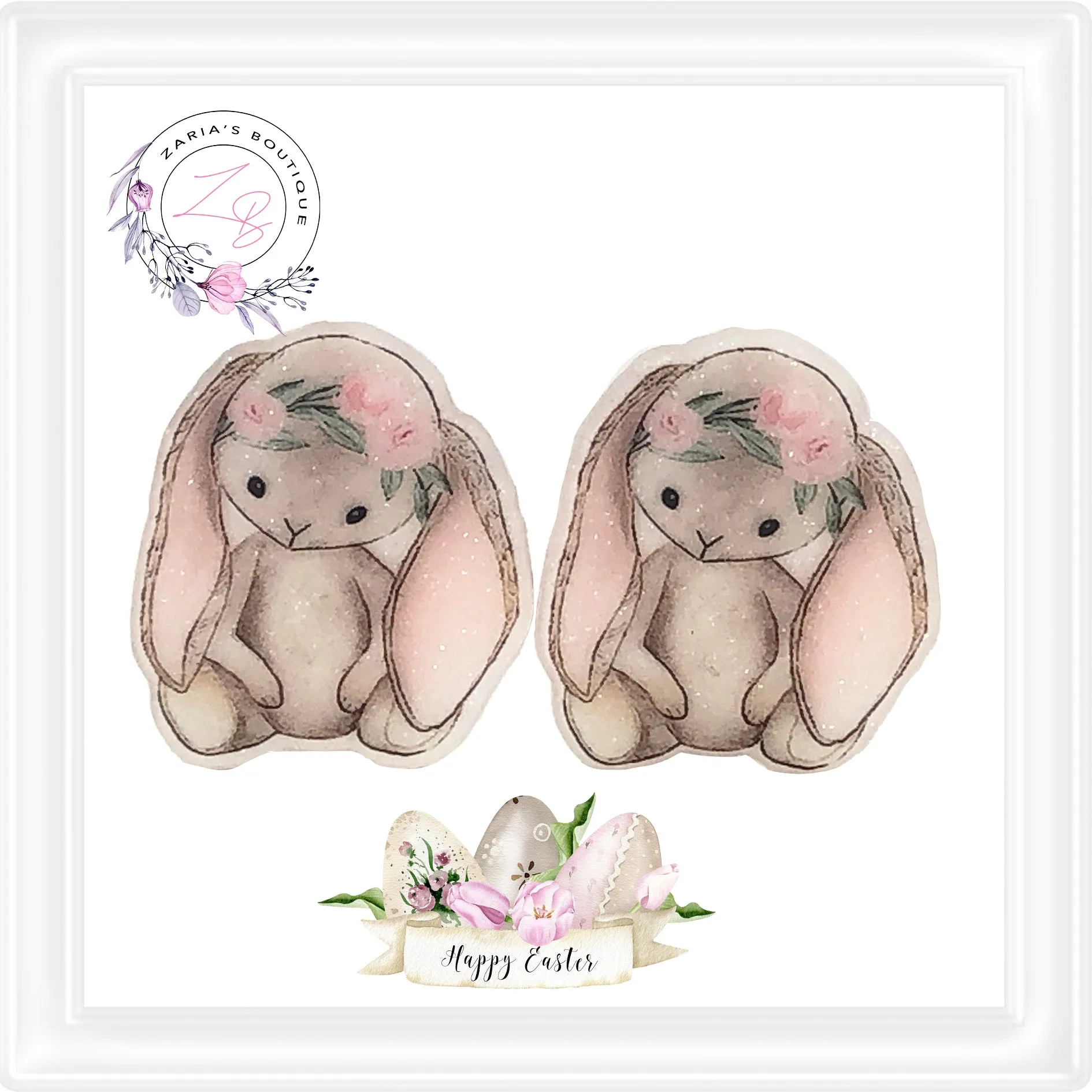 • Lovely Bunnies • Smooth Faux Leather • MATCHING Resins!