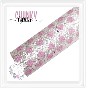 ⋅ Pink Hearts ⋅ Chunky Glitter ⋅ Bow & Craft Fabric