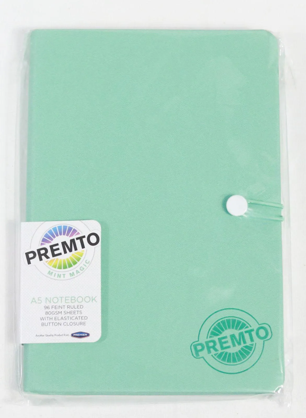 ■ Premto - A5 192 Page Hardcover Pu Notebook With Elastic - Mint Magic