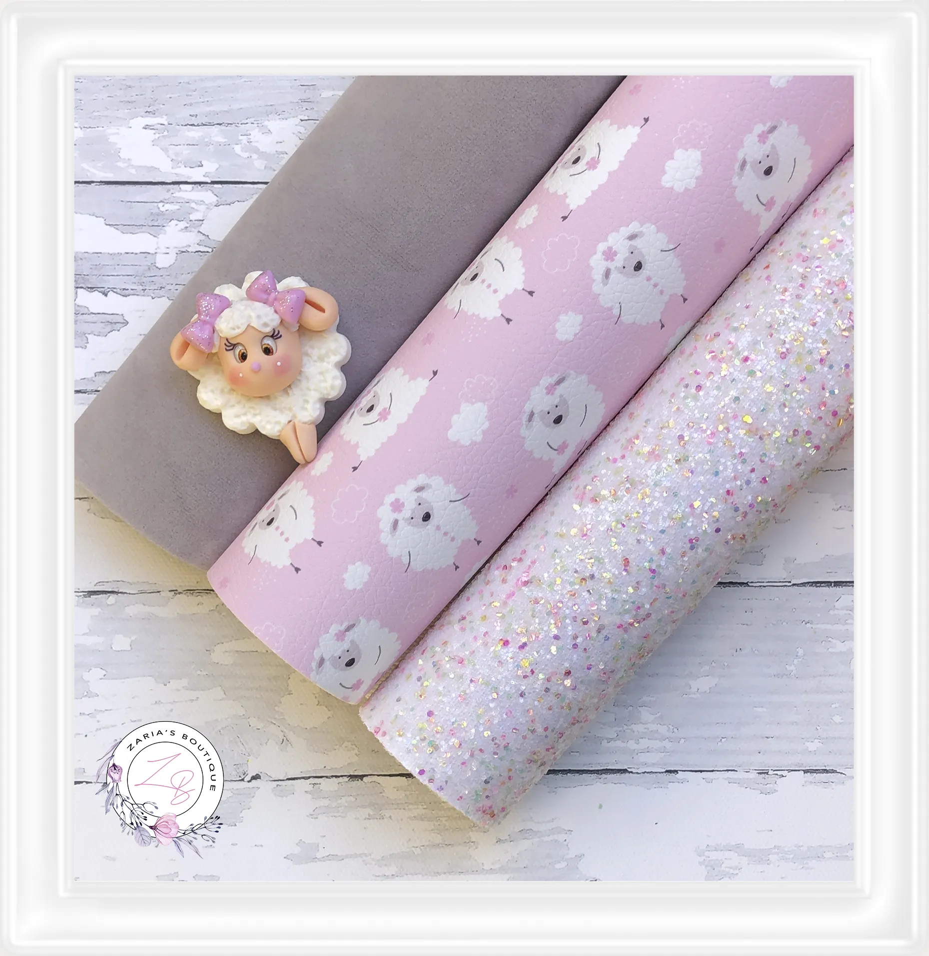 ⋅ Woolly Sheep ⋅ Includes Clay ⋅ Premium Vegan Faux Leather  &  Glitter Bundle ⋅