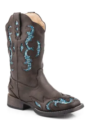 09-018-1903-2927 Roper Kids Glitter Gypsy Brown/Blue Glitter
