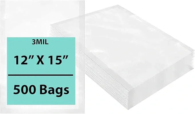 12X15 inches Vacuum Seal Bags for Food Packaging 3 Mil Co-Extruded