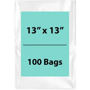 13X13 inches Clear Flat Poly Bags 3Mil Open Top (LDPE)