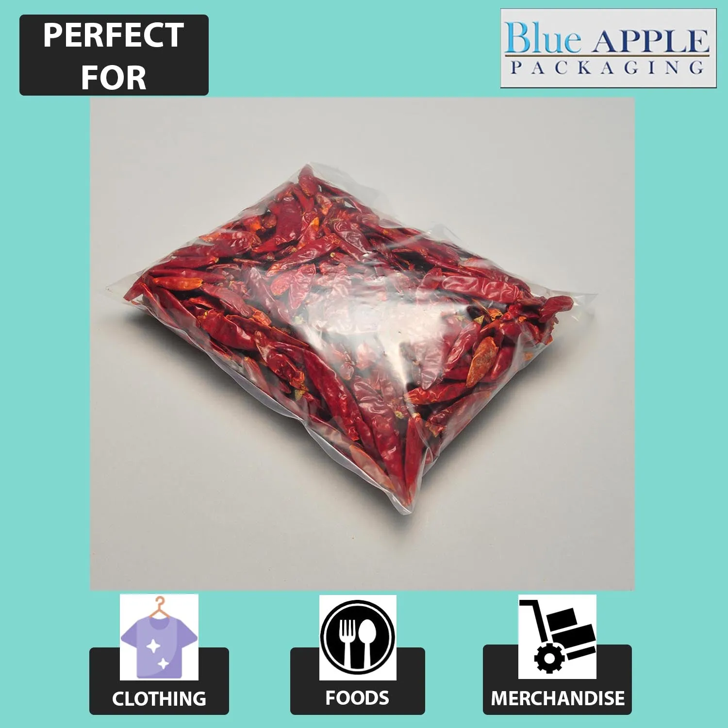 13X13 inches Clear Flat Poly Bags 3Mil Open Top (LDPE)