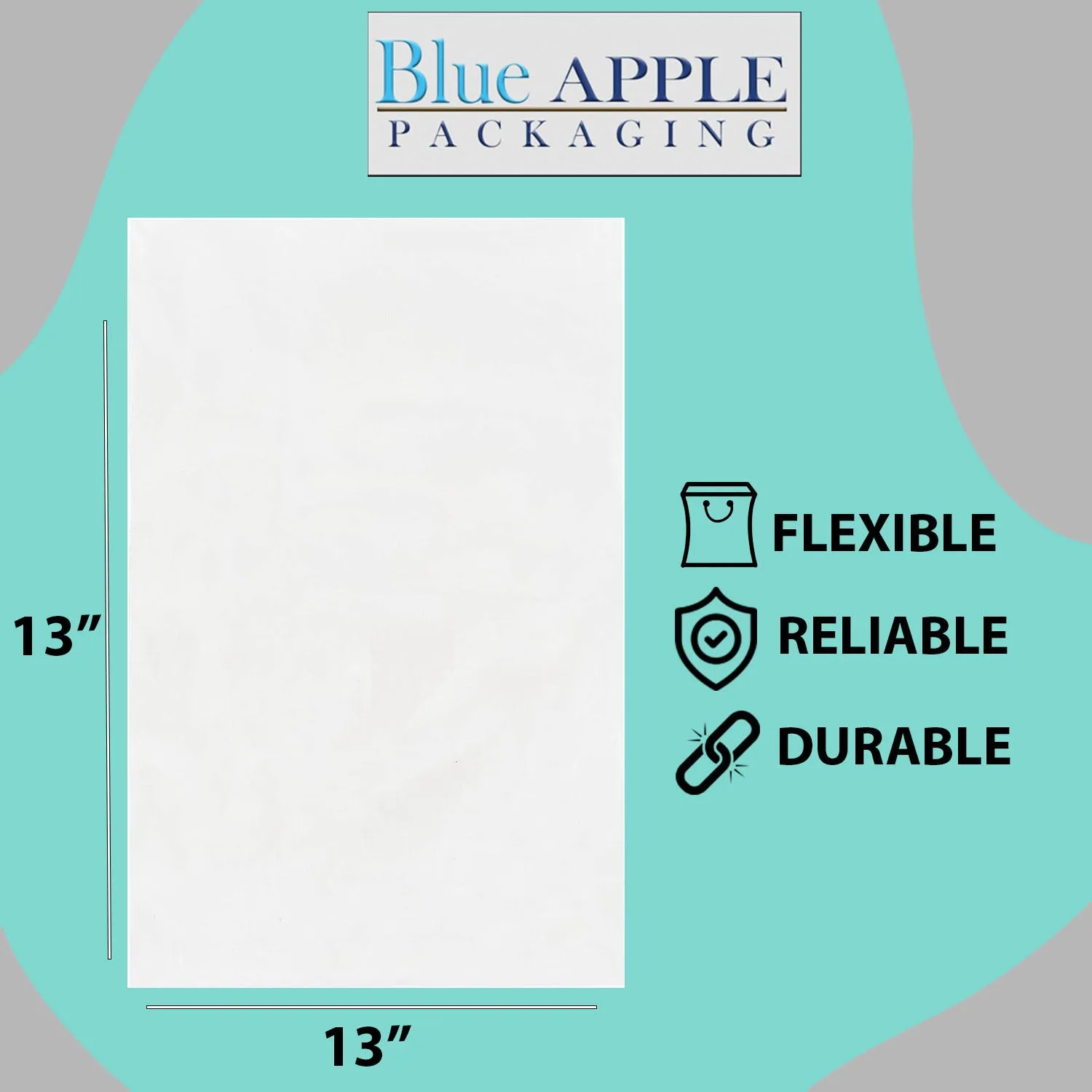 13X13 inches Clear Flat Poly Bags 3Mil Open Top (LDPE)