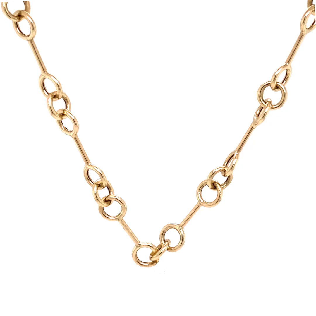 14K Gold "O" Link Necklace
