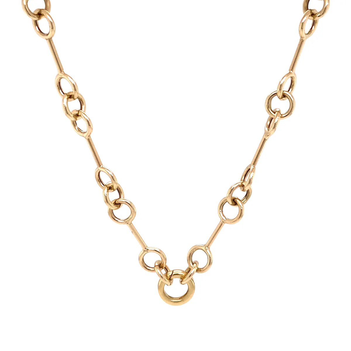 14K Gold "O" Link Necklace