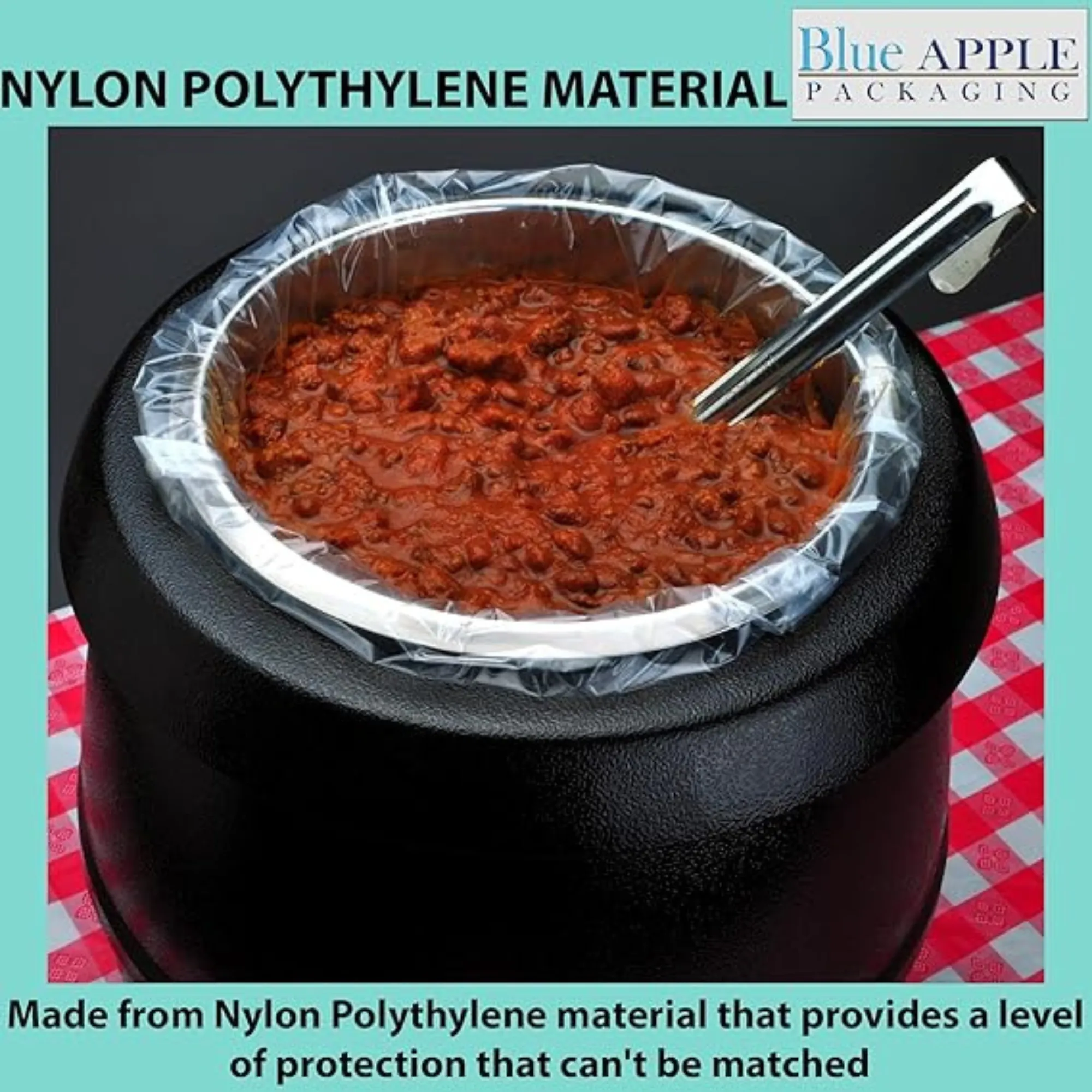 15X15 inches Pan Liners Poly Nylon 1 Mil 6 & 7 Quart Round Pans PN