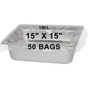 15X15 inches Pan Liners Poly Nylon 1 Mil 6 & 7 Quart Round Pans PN