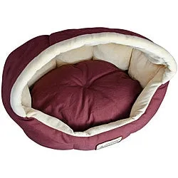 18-inch Burgundy & Beige Small Dog & Cat Bed by Armarkat