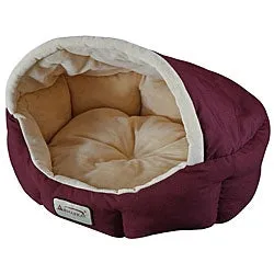 18-inch Burgundy & Beige Small Dog & Cat Bed by Armarkat