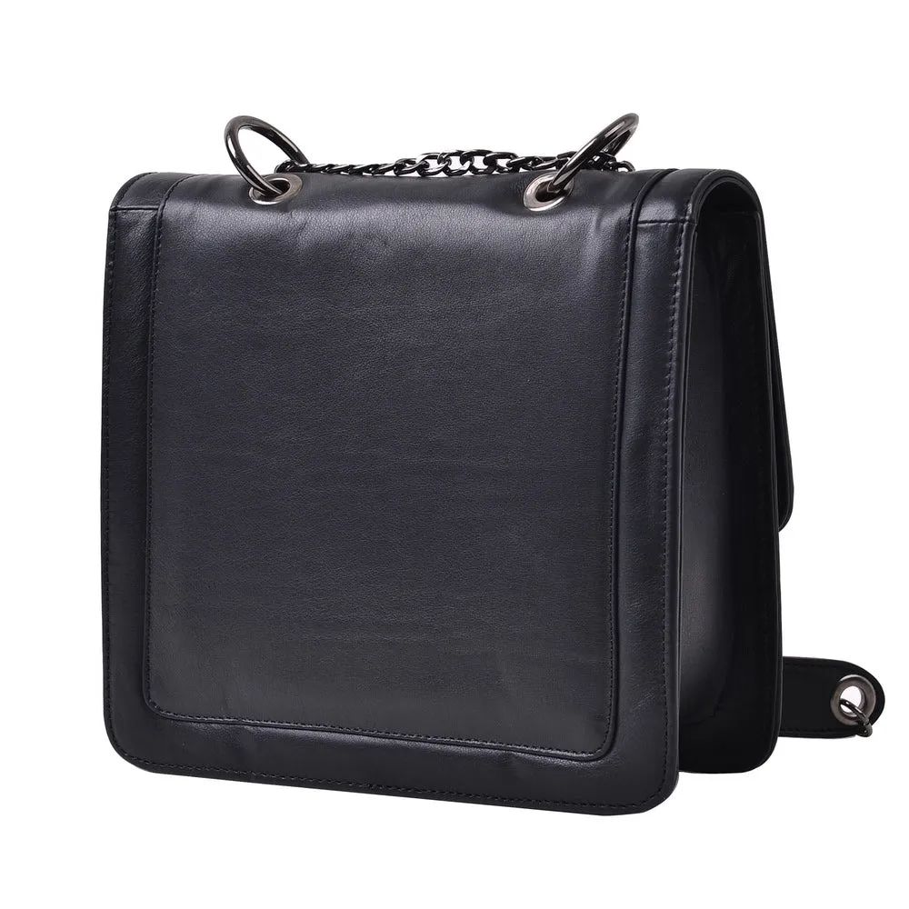 1915 Nelia Medium Shoulder Bag - Black Blue Stone Khamsa