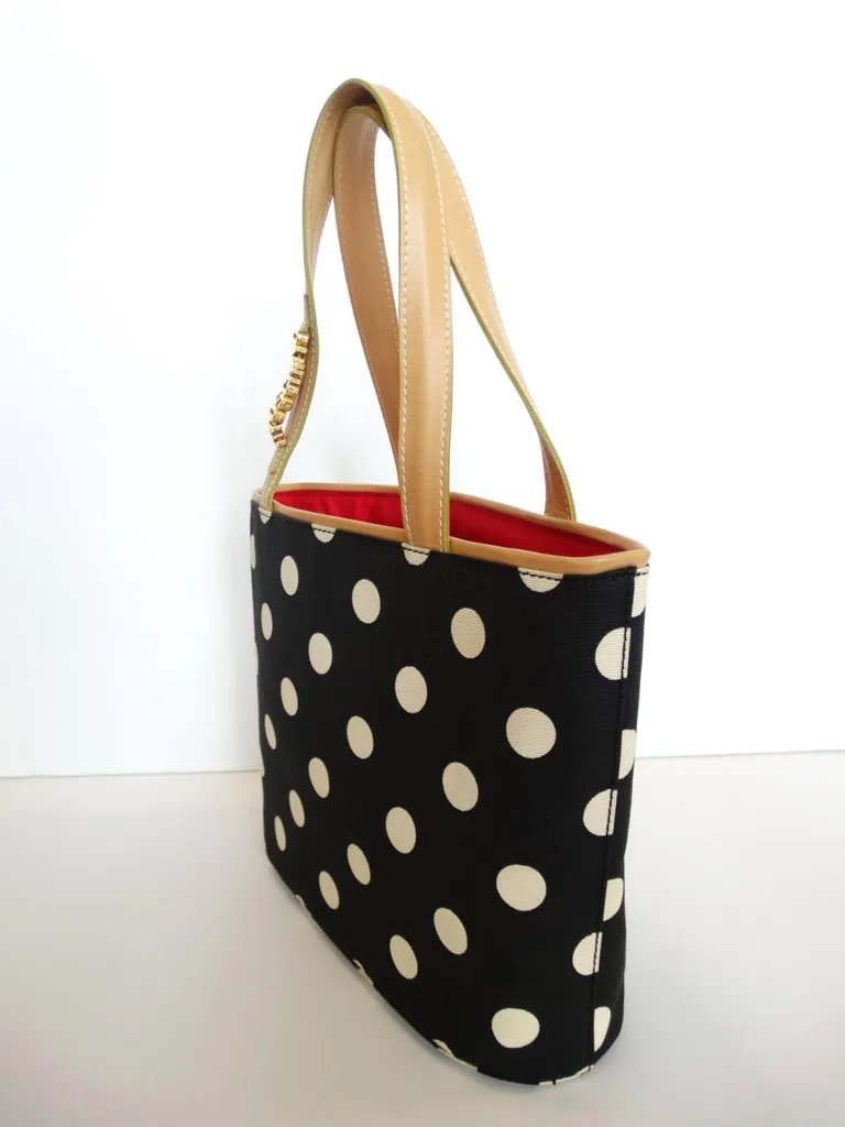 1999 Moschino Couture! Polkadot Shopper Bag