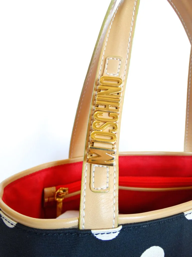 1999 Moschino Couture! Polkadot Shopper Bag