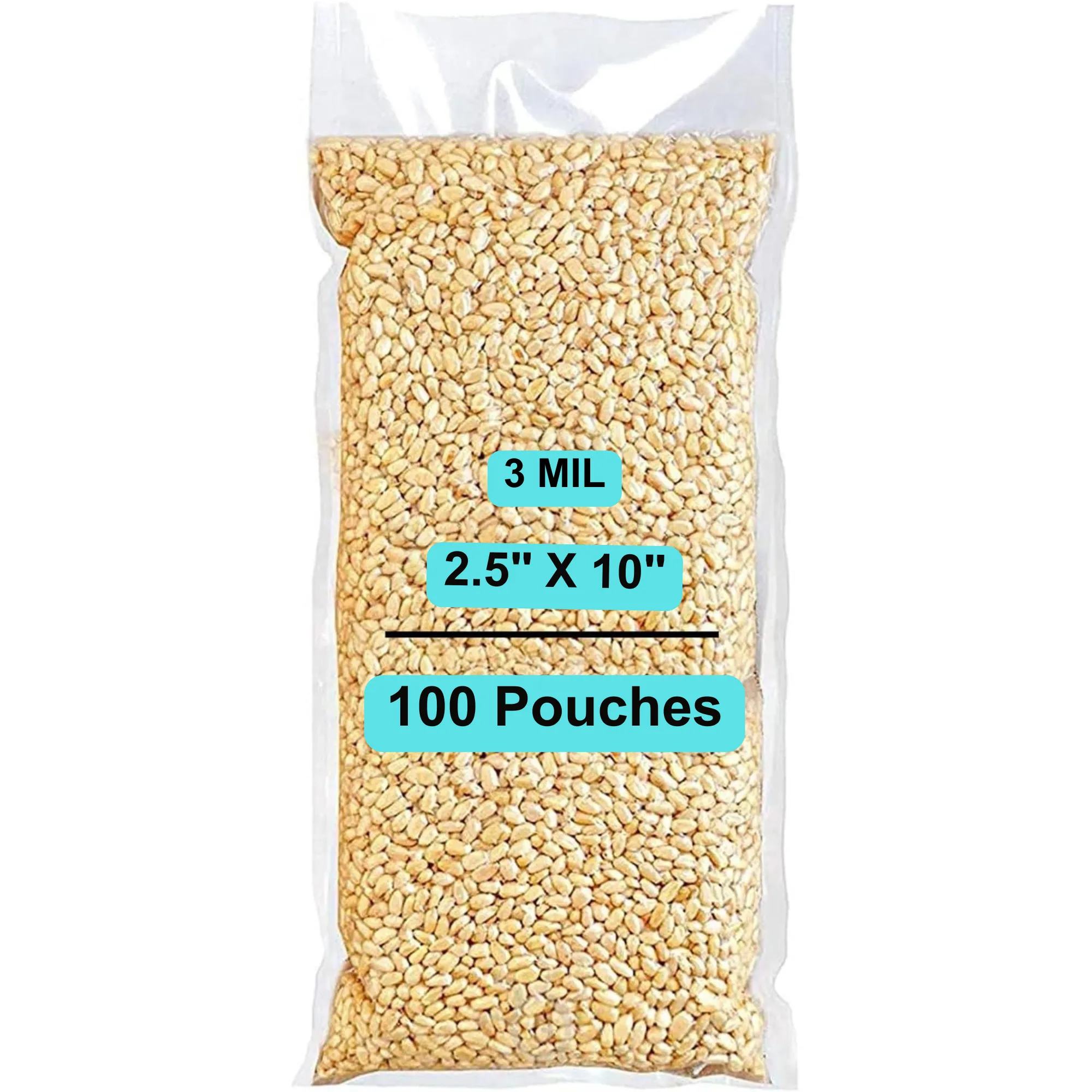 2.5X10 inches Vacuum Pouches Laminated 3 Mil Poly-Nylon (PN)