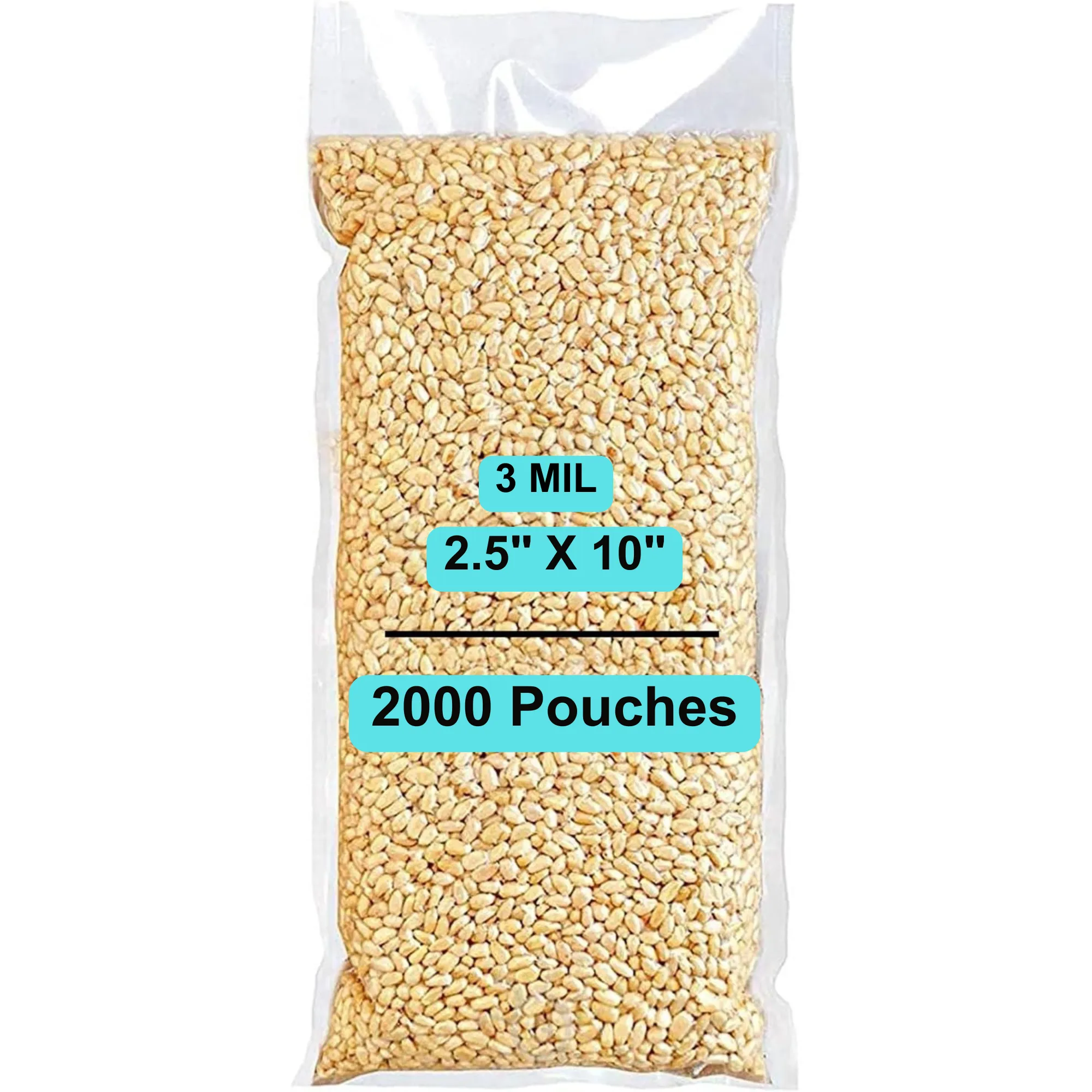 2.5X10 inches Vacuum Pouches Laminated 3 Mil Poly-Nylon (PN)