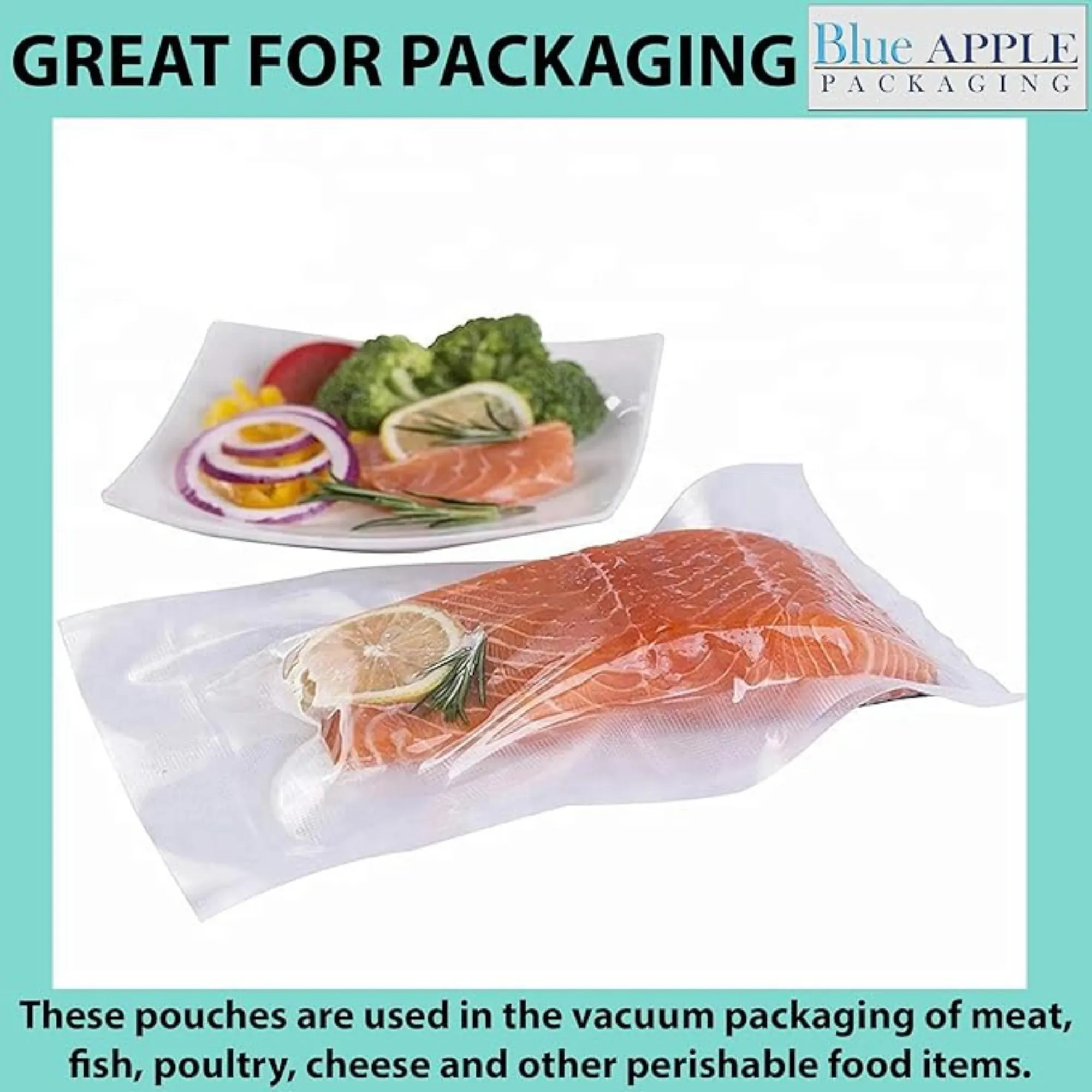 6X8.5 inches Vacuum Pouches Laminated 3 Mil Poly-Nylon (PN)