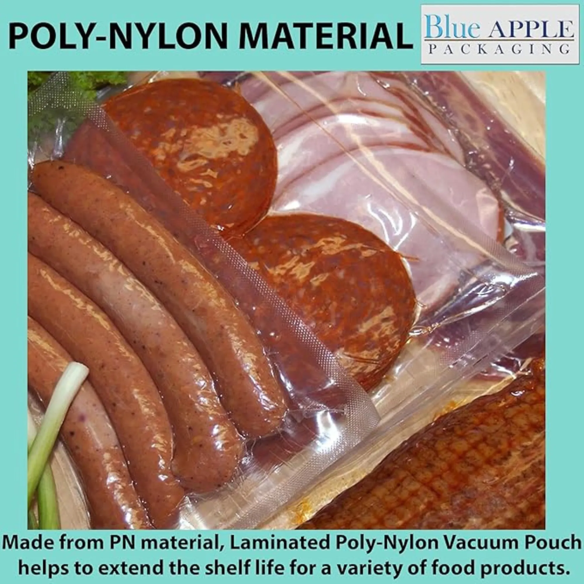 6X8.5 inches Vacuum Pouches Laminated 3 Mil Poly-Nylon (PN)