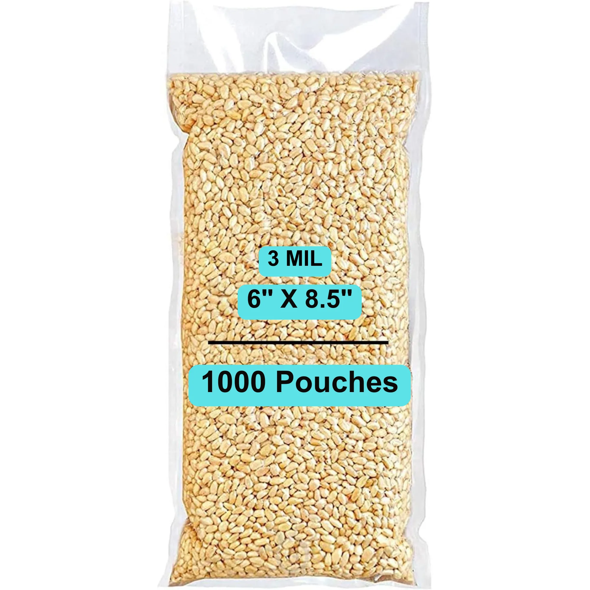 6X8.5 inches Vacuum Pouches Laminated 3 Mil Poly-Nylon (PN)