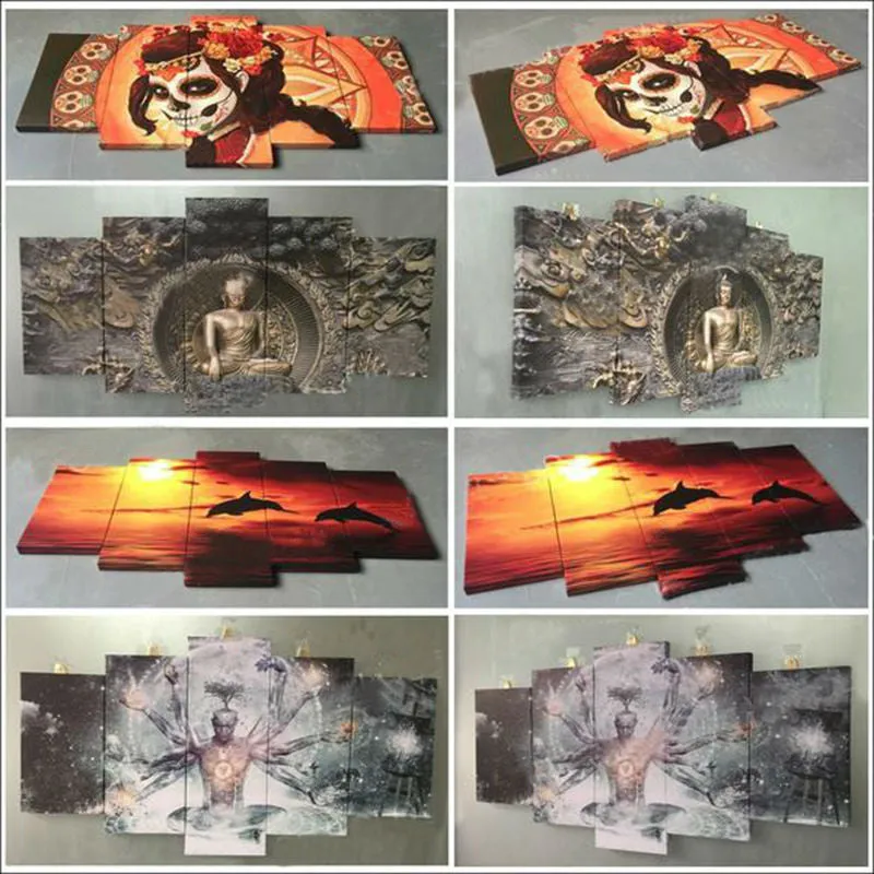 7 panels Excellent Wine Pouring Canvas