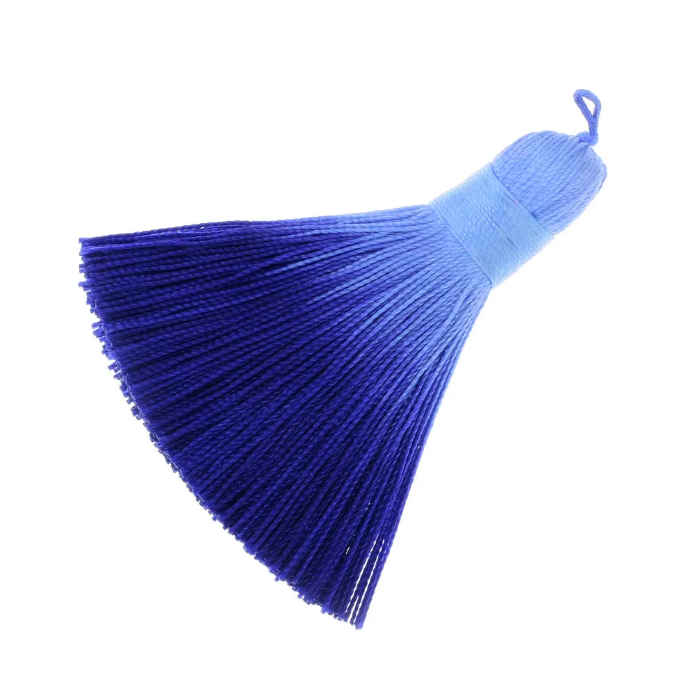 7.8cm  DIY Jewelry Handmade Tassels, Braided Long Handmade Jewelry Tassels Sapphire Blue,6pcs/lot
