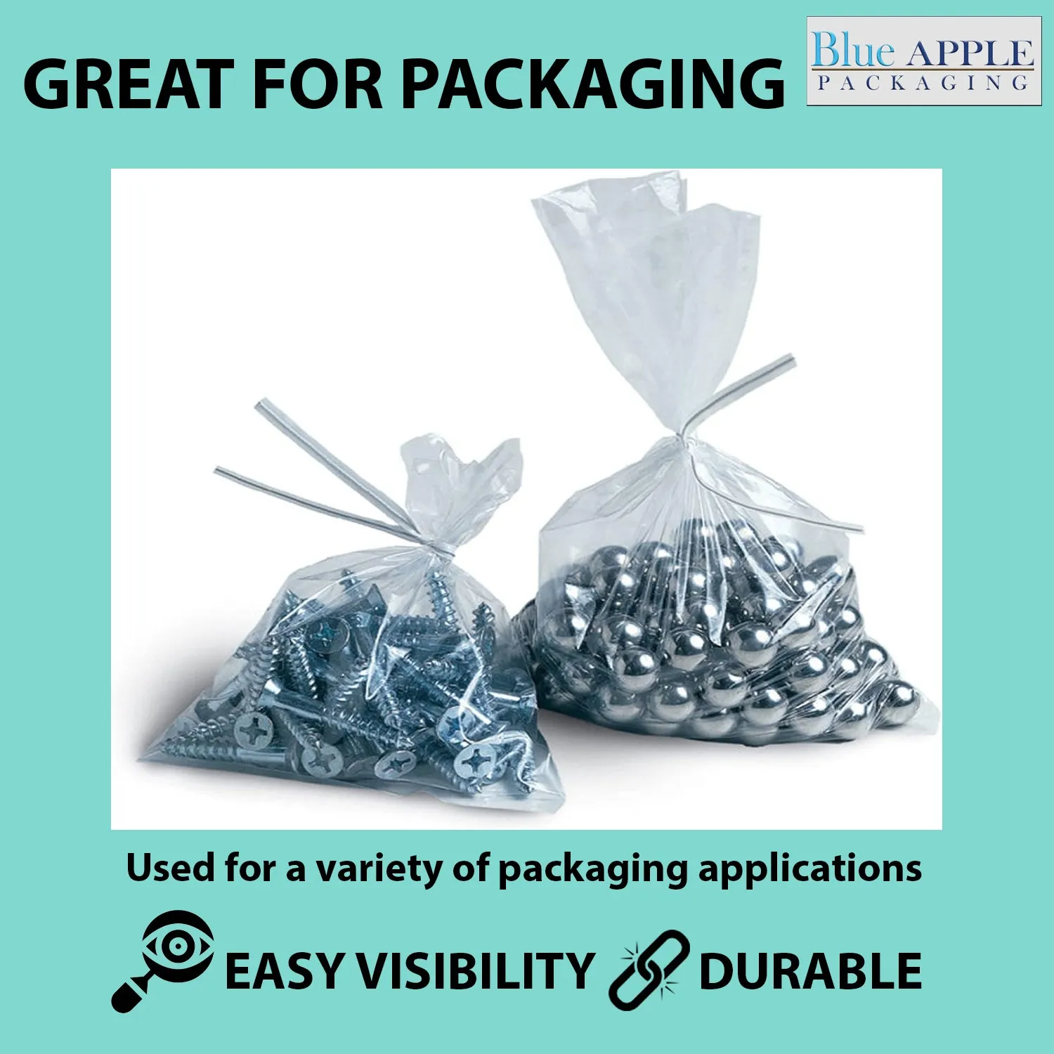 7X10 inches Clear Flat Poly Bags 4Mil Open Top (LDPE)