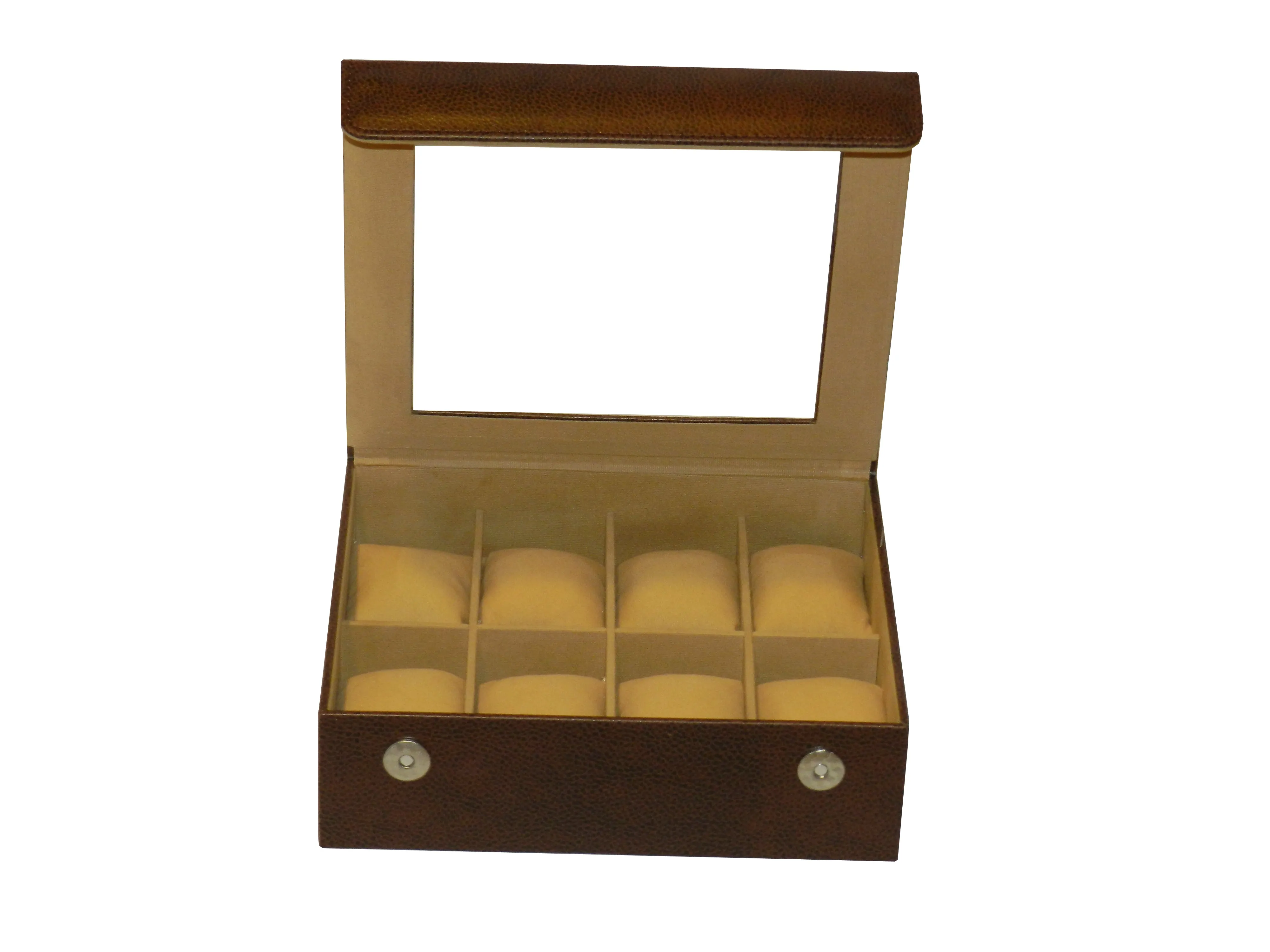 8 Slot Vegan Leather  Watch Box with Glass Top