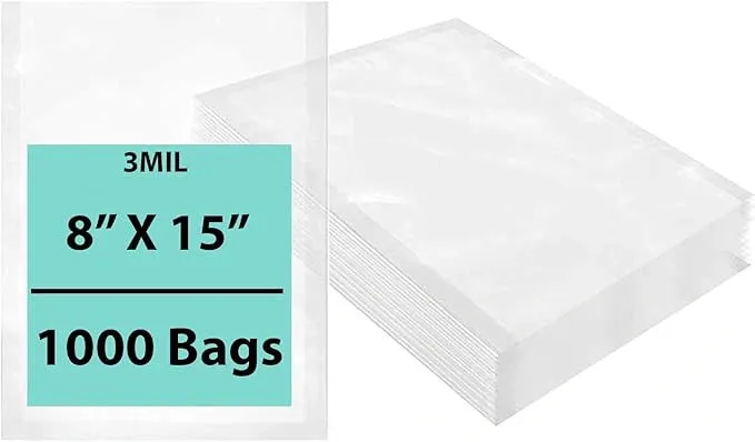 8X15 inches Vacuum Seal Bags for Food Packaging 3 Mil Co-Extruded