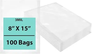 8X15 inches Vacuum Seal Bags for Food Packaging 3 Mil Co-Extruded