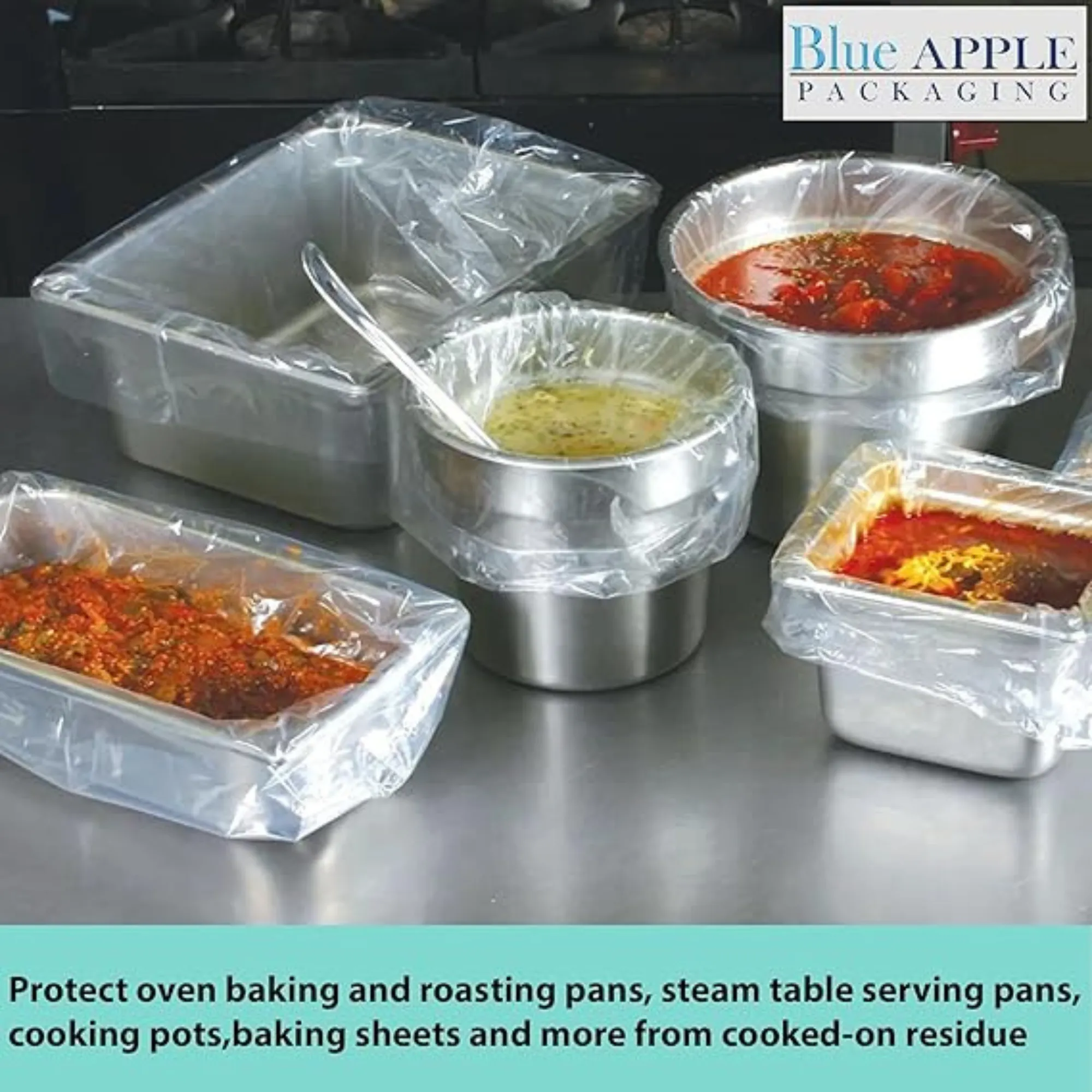 9X14 inches Pan Liners Poly Nylon 1 Mil Two Quart Round PN