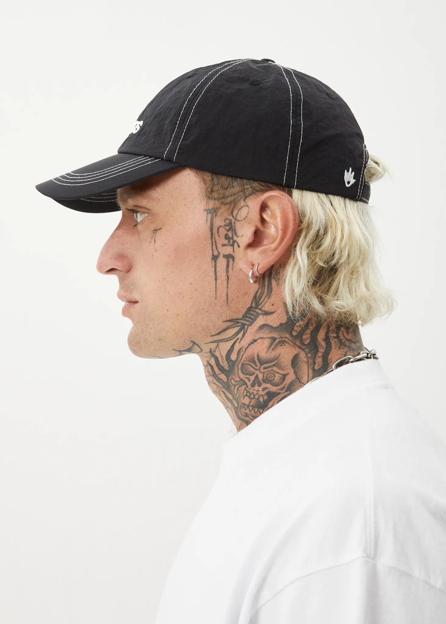 AFENDS VINYL RECYCLED 6 PANEL CAP - BLACK