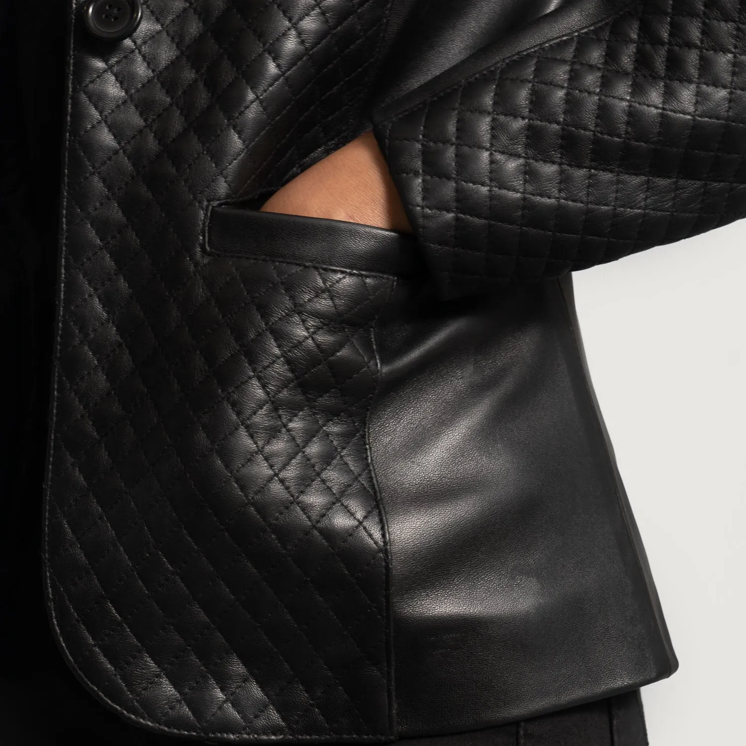 Aflush Quilted Leather Blazer