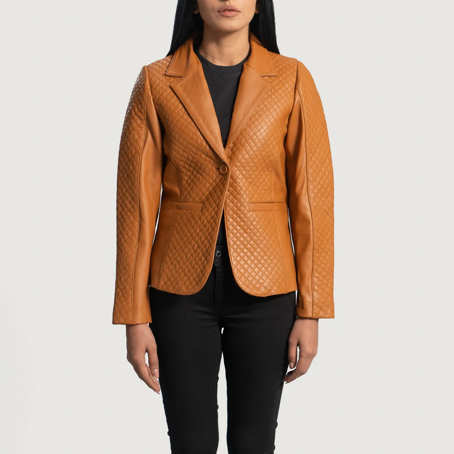 Aflush Quilted Leather Blazer