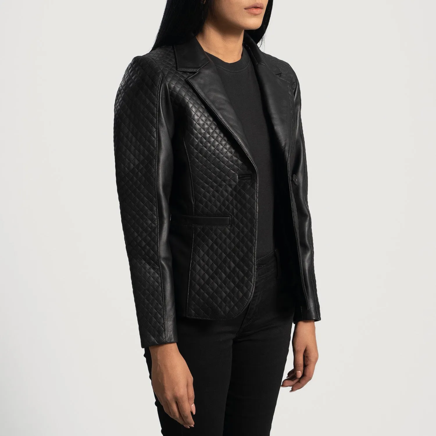 Aflush Quilted Leather Blazer