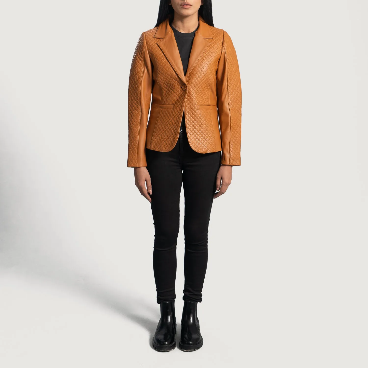 Aflush Quilted Leather Blazer