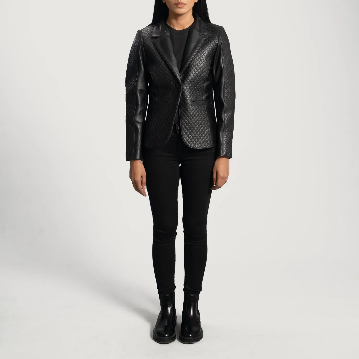Aflush Quilted Leather Blazer