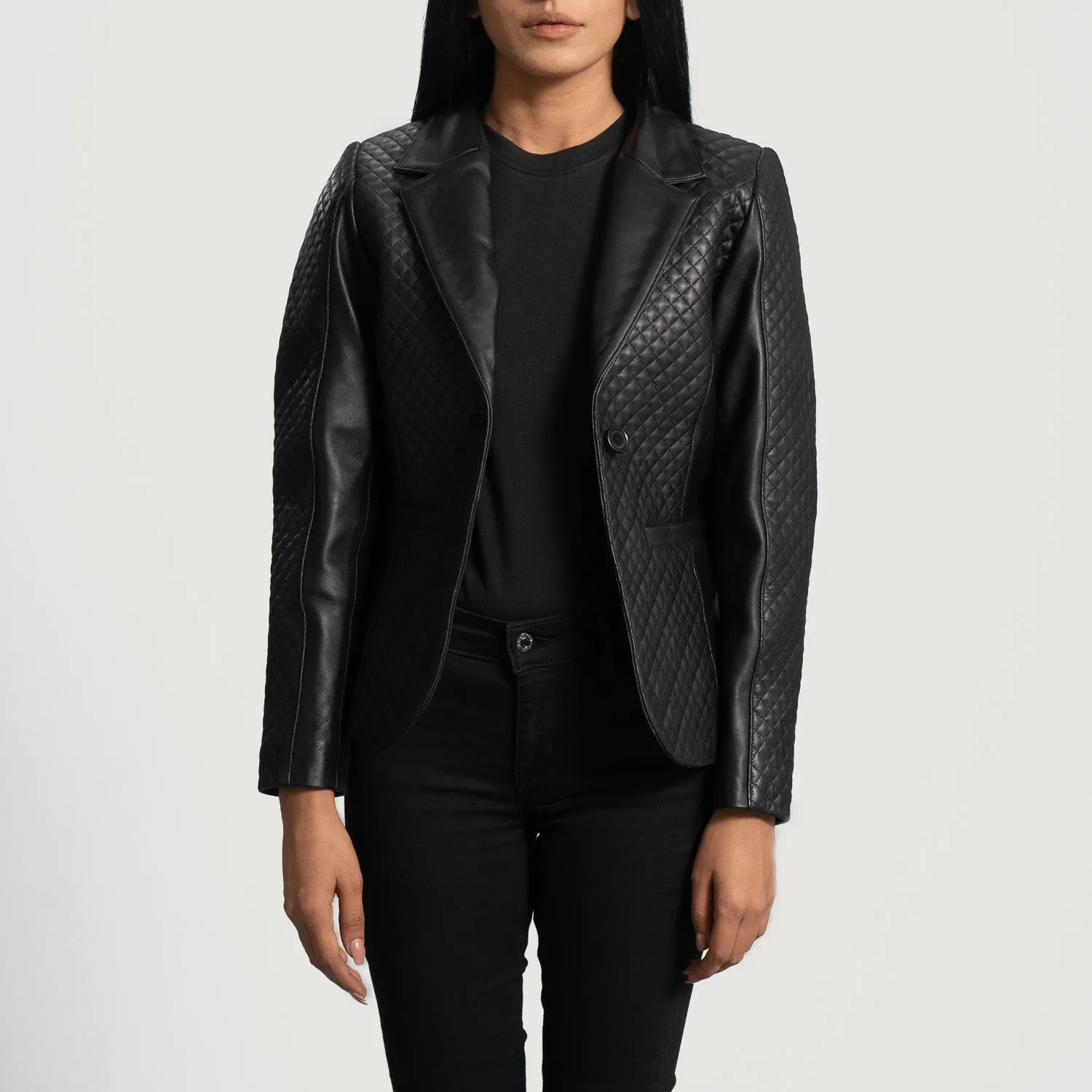 Aflush Quilted Leather Blazer