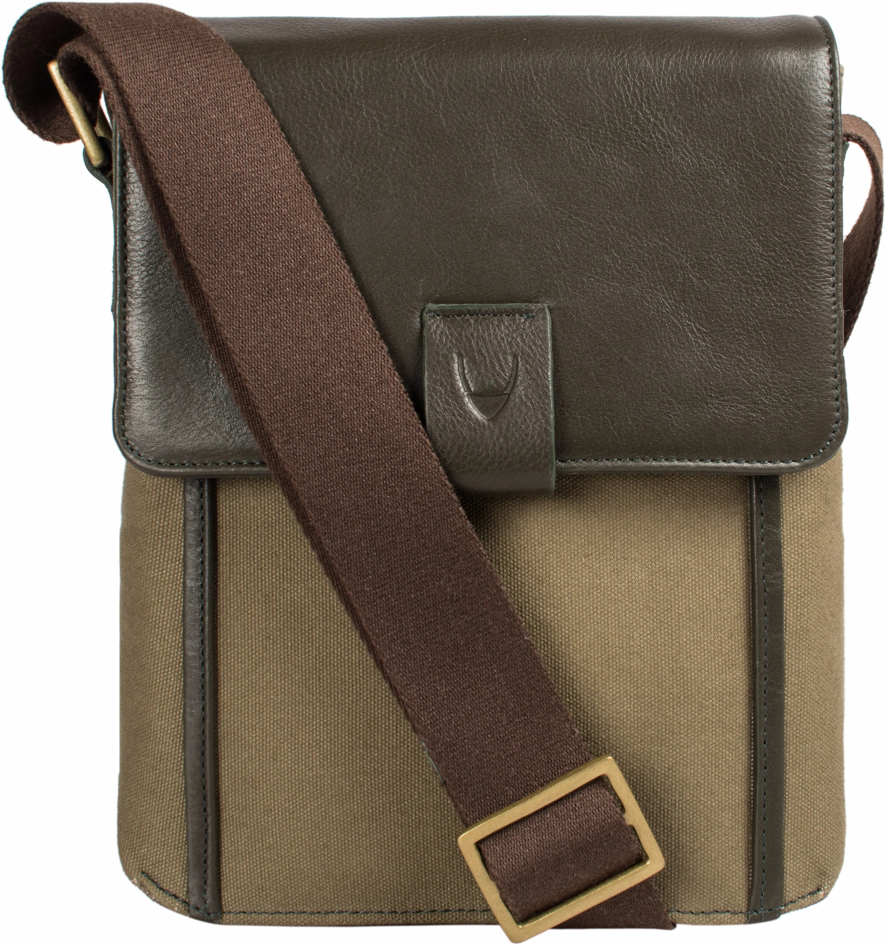 Aiden Genuine Leather and Canvas Mini Crossbody Men/Women Messenger Bag/Travel Bag / 10.5" iPad Bag
