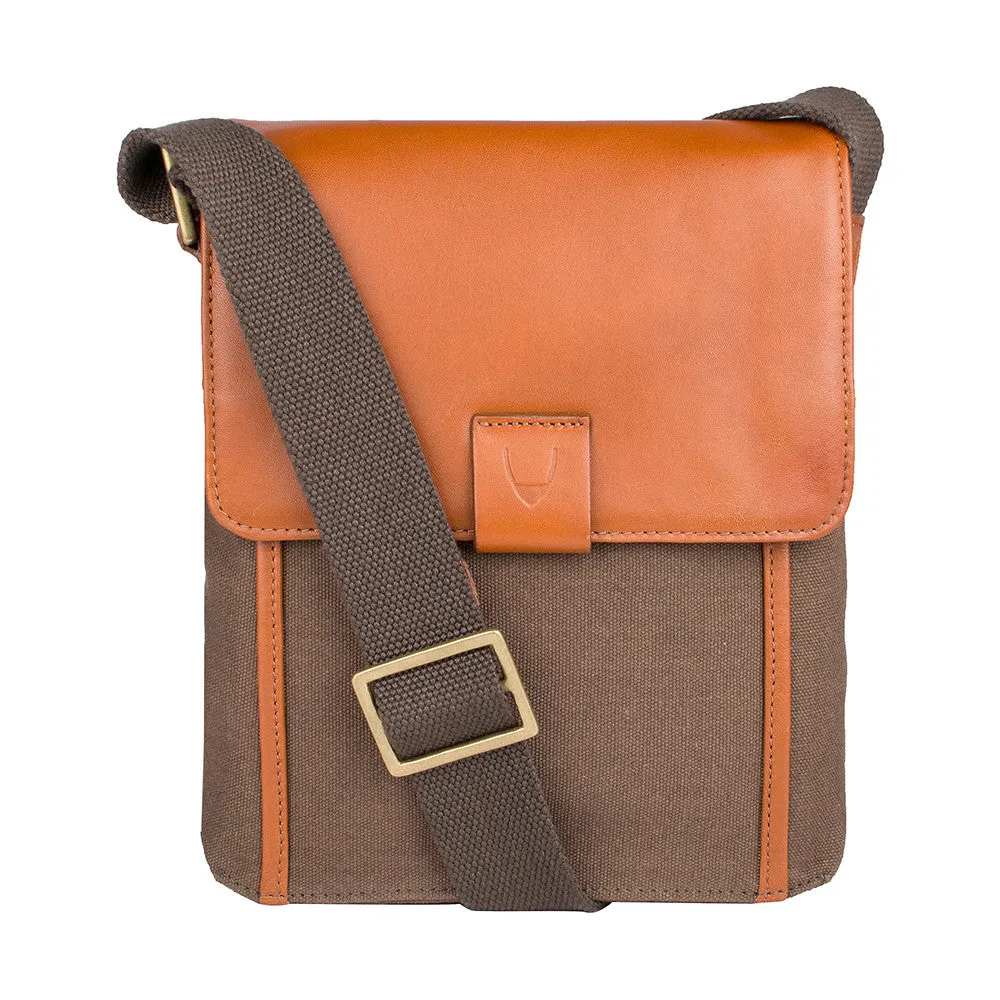 Aiden Genuine Leather and Canvas Mini Crossbody Men/Women Messenger Bag/Travel Bag / 10.5" iPad Bag