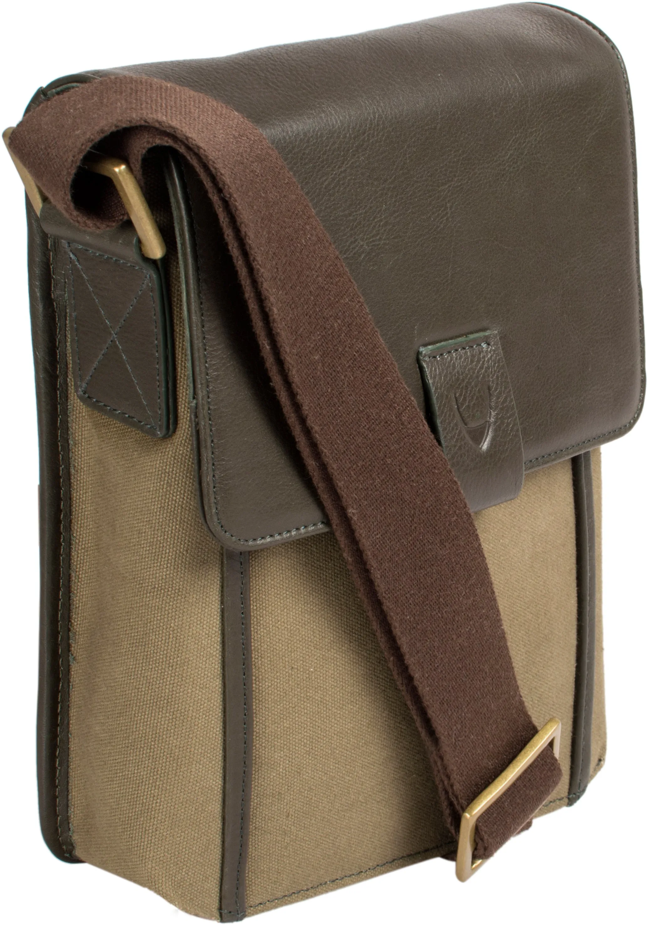 Aiden Genuine Leather and Canvas Mini Crossbody Men/Women Messenger Bag/Travel Bag / 10.5" iPad Bag