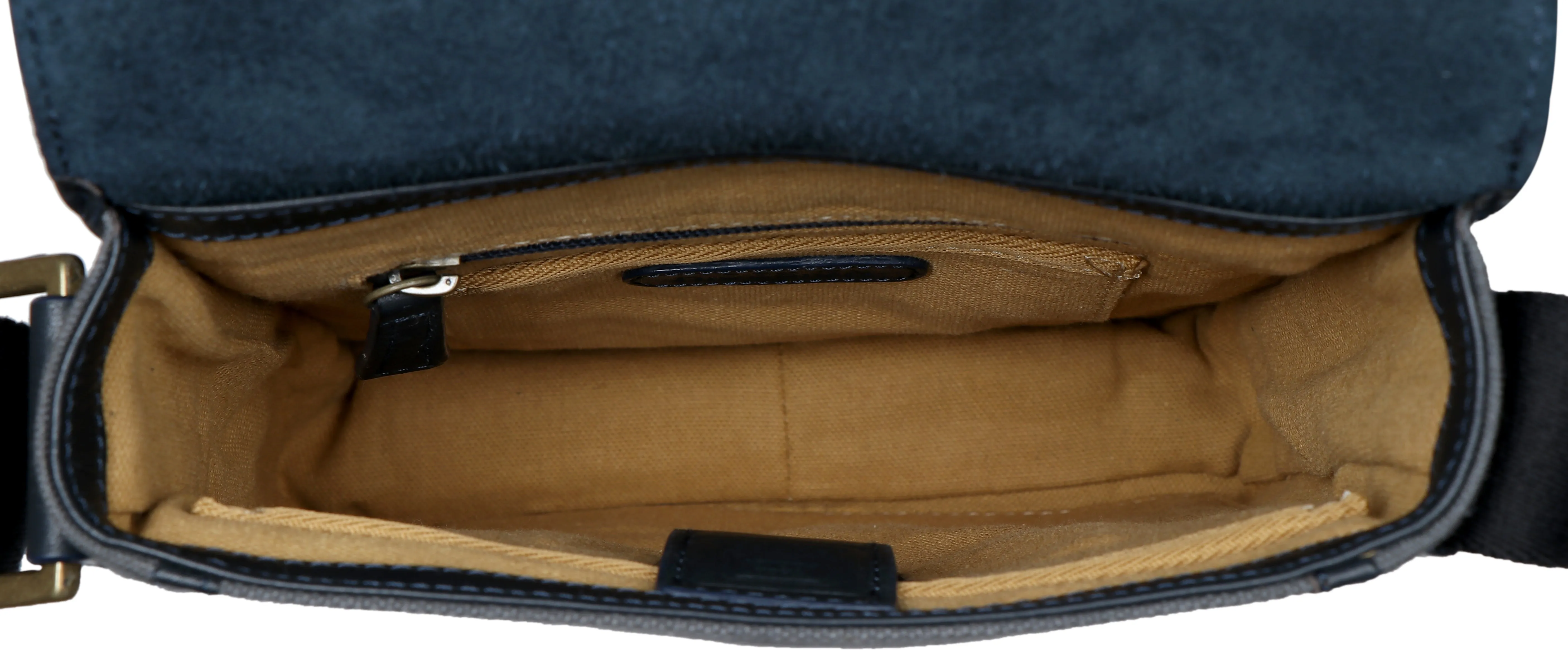 Aiden Genuine Leather and Canvas Mini Crossbody Men/Women Messenger Bag/Travel Bag / 10.5" iPad Bag