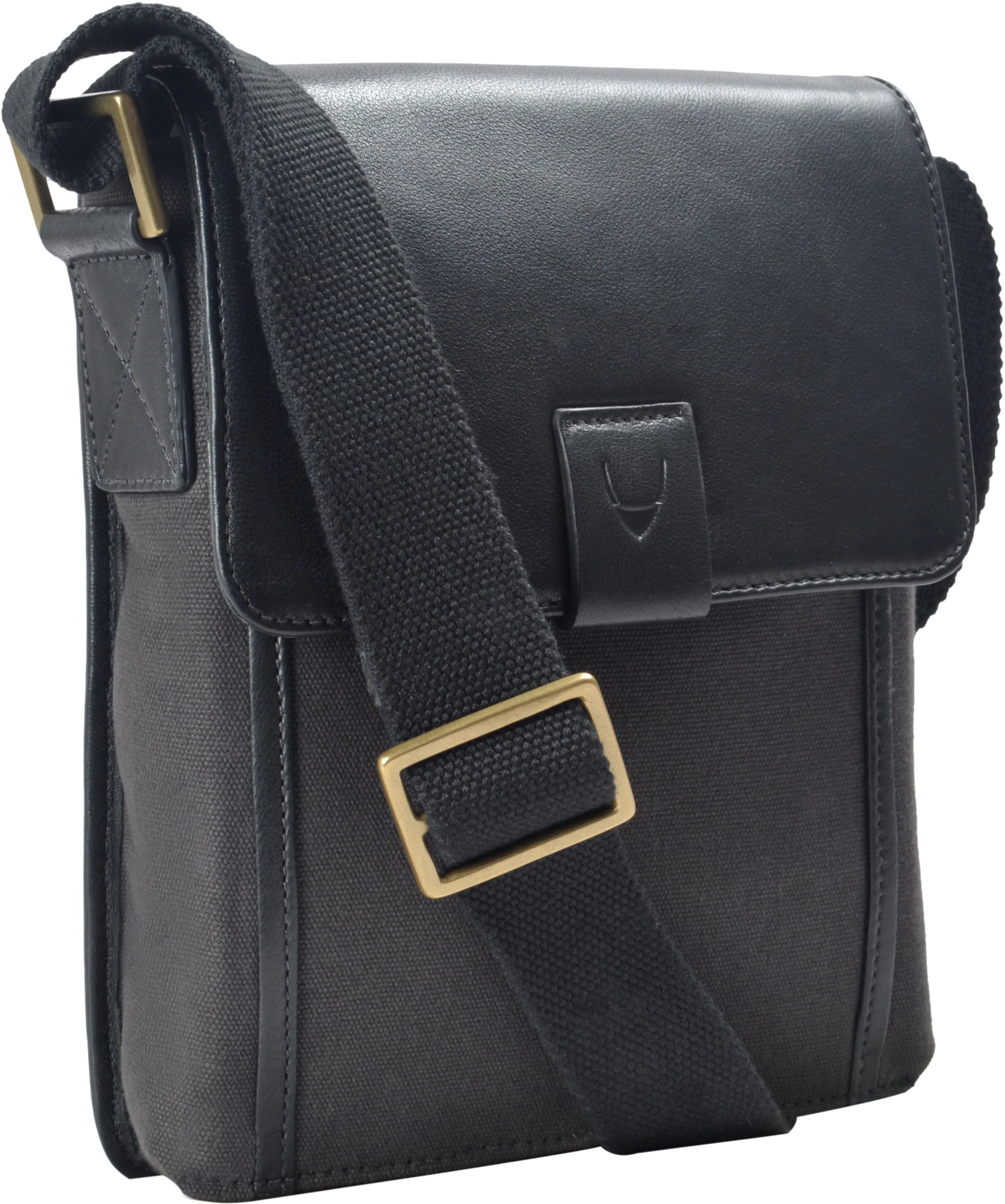 Aiden Genuine Leather and Canvas Mini Crossbody Men/Women Messenger Bag/Travel Bag / 10.5" iPad Bag
