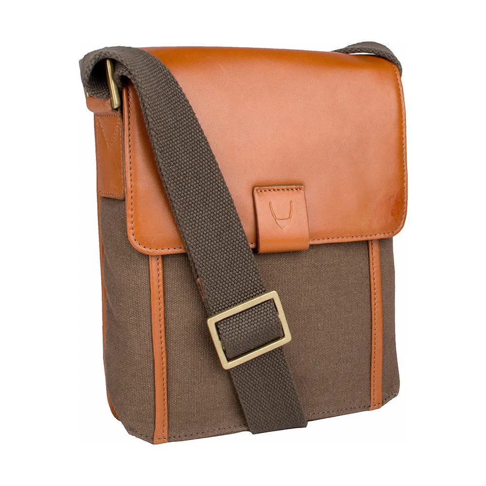 Aiden Genuine Leather and Canvas Mini Crossbody Men/Women Messenger Bag/Travel Bag / 10.5" iPad Bag